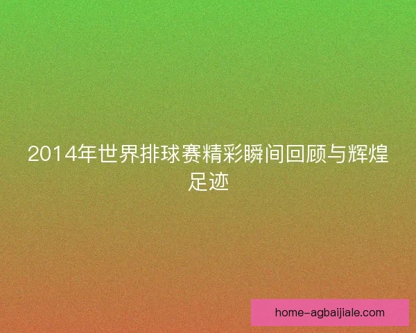 2014年世界排球赛精彩瞬间回顾与辉煌足迹
