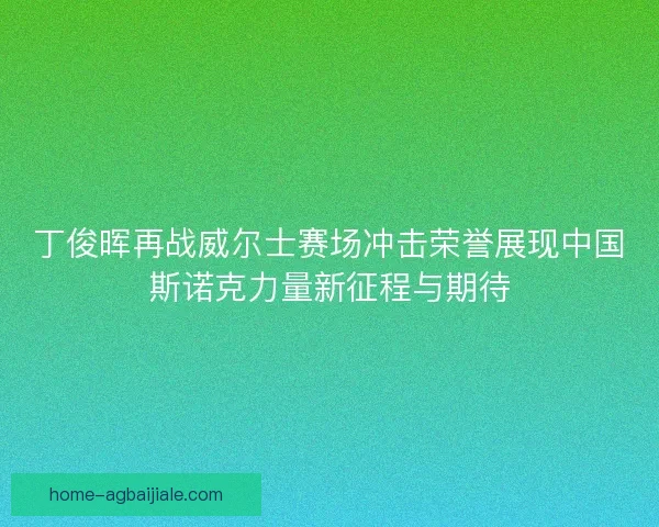 丁俊晖再战威尔士赛场冲击荣誉展现中国斯诺克力量新征程与期待 丁俊晖再战威尔士赛场冲击荣誉展现中国斯诺克力量新征程与期待